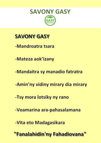 SAVONY GASY SAVONY GASY
