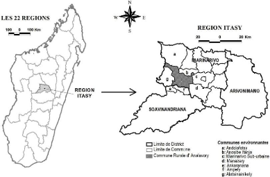 Carte de l'Itasy Collège Soamanana Loharanosoa Madagascar ITASY